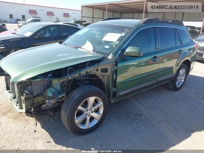 2013 SUBARU OUTBACK VIN 4S4BRCJC4D3310919 — фото 2