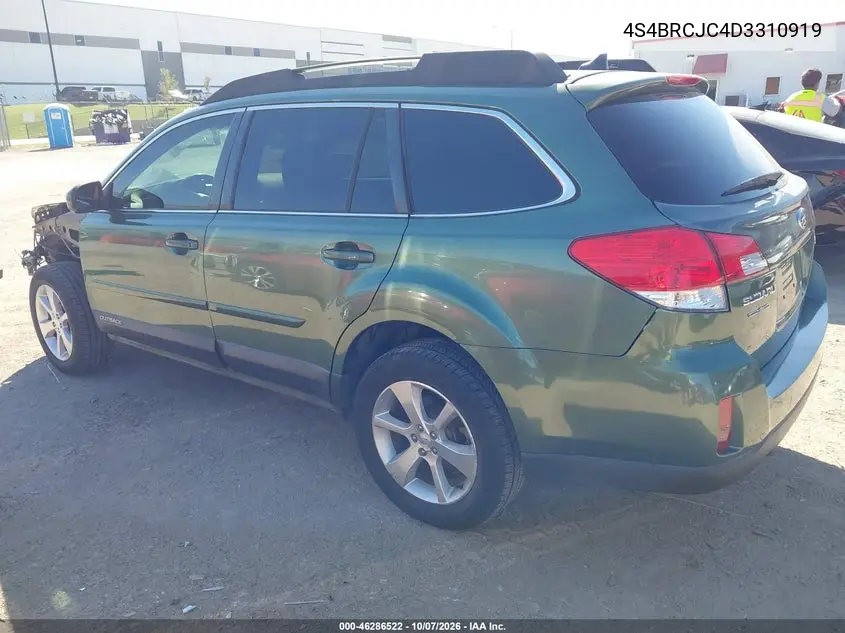 2013 SUBARU OUTBACK VIN 4S4BRCJC4D3310919 — фото 3