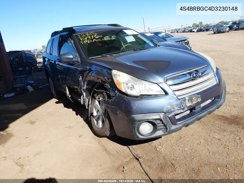SUBARU OUTBACK 2013, VIN 4S4BRBGC4D3230148