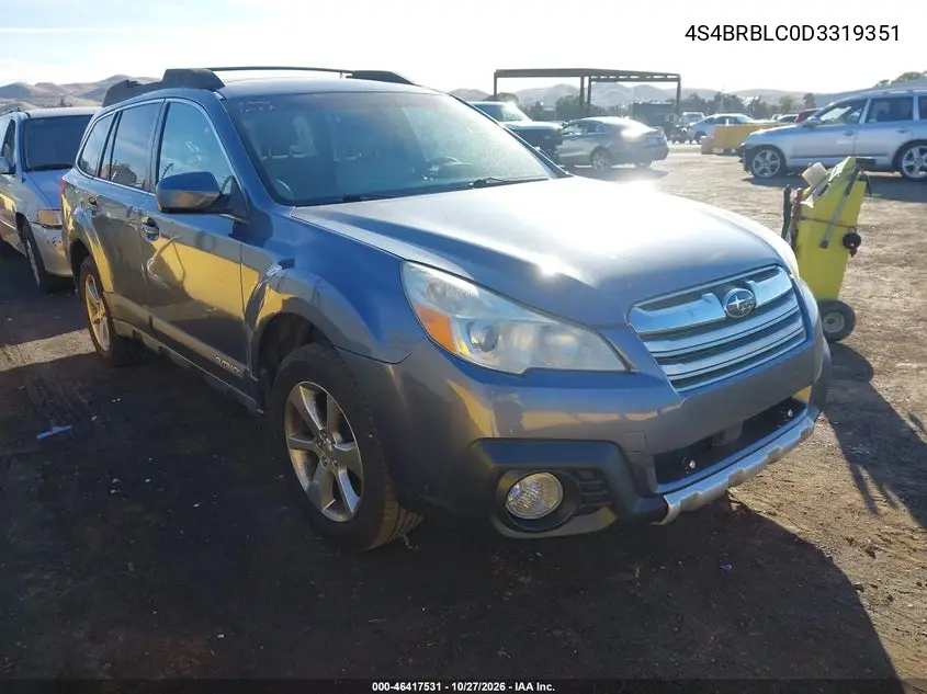 SUBARU OUTBACK 2013, VIN 4S4BRBLC0D3319351