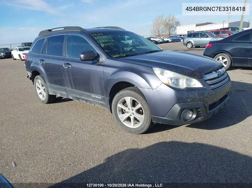 SUBARU OUTBACK 2014, VIN 4S4BRGNC7E3318418