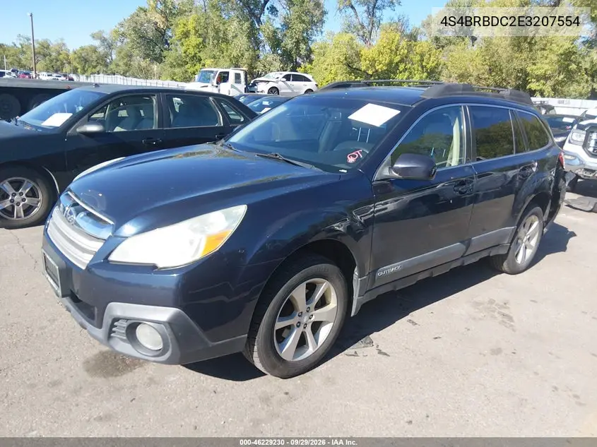2014 SUBARU OUTBACK VIN 4S4BRBDC2E3207554 — фото 2