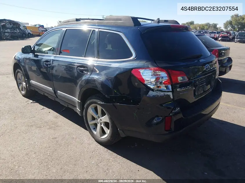 2014 SUBARU OUTBACK VIN 4S4BRBDC2E3207554 — фото 3