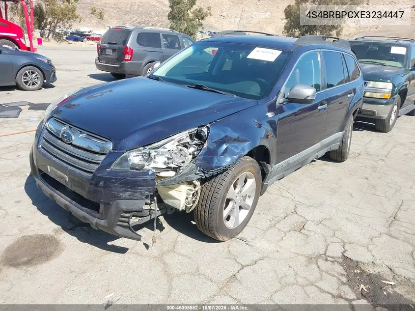 2014 SUBARU OUTBACK VIN 4S4BRBPCXE3234447 — фото 2
