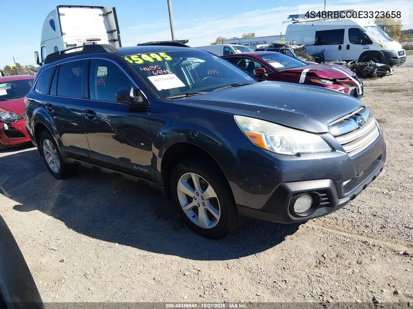 SUBARU OUTBACK 2014, VIN 4S4BRBCC0E3323658