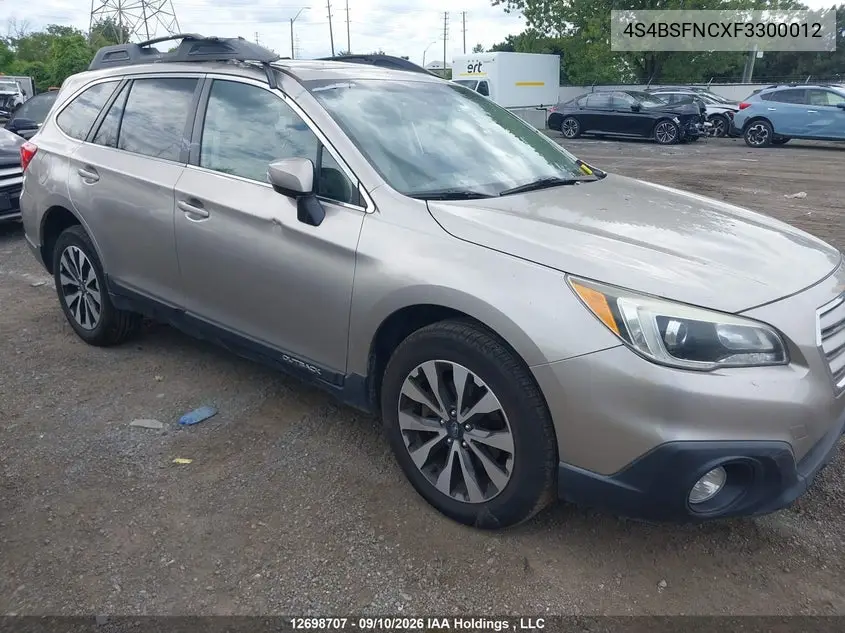 SUBARU OUTBACK 2015, VIN 4S4BSFNCXF3300012