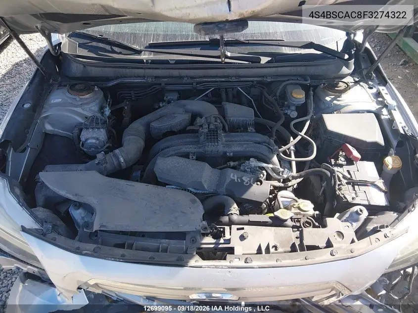 2015 SUBARU OUTBACK VIN 4S4BSCAC8F3274322 — фото 10