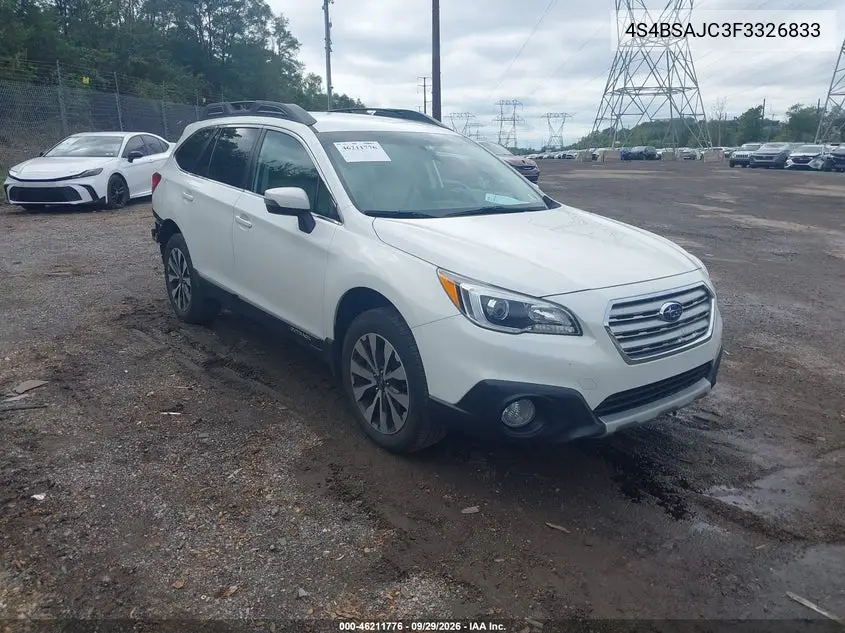 SUBARU OUTBACK 2015, VIN 4S4BSAJC3F3326833