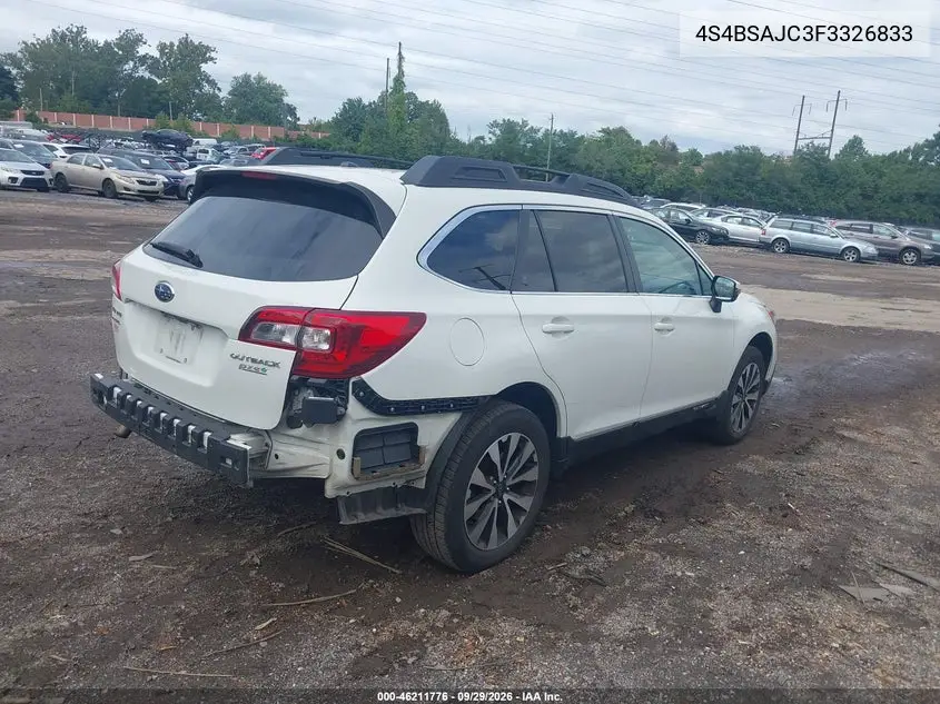 2015 SUBARU OUTBACK VIN 4S4BSAJC3F3326833 — фото 4