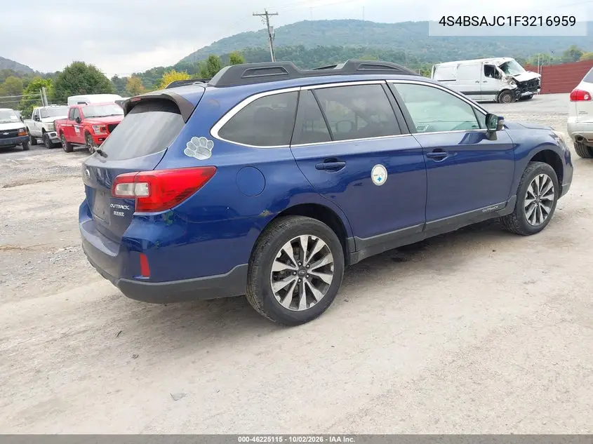 2015 SUBARU OUTBACK VIN 4S4BSAJC1F3216959 — фото 4