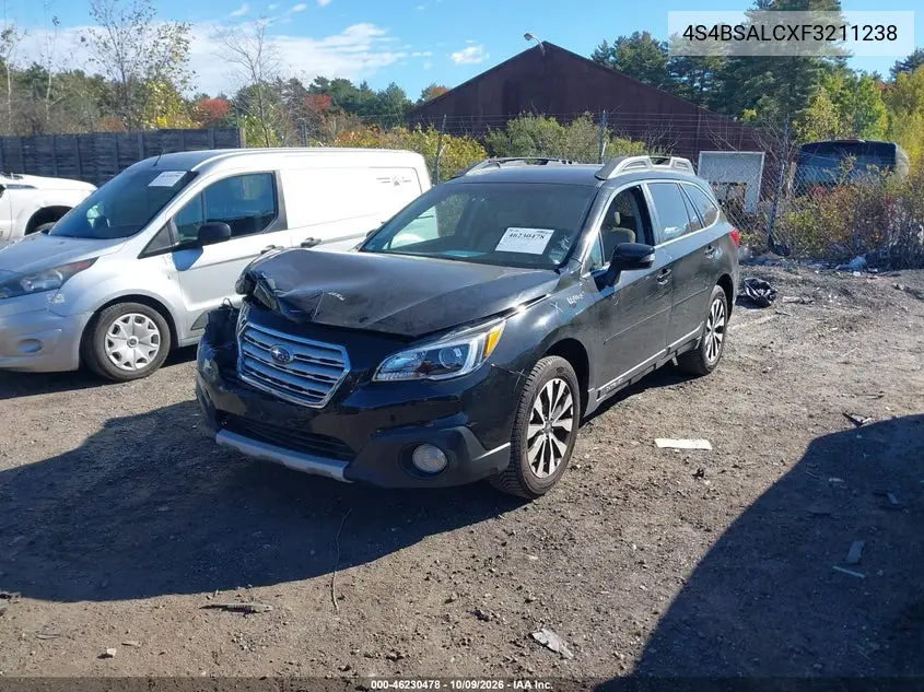 2015 SUBARU OUTBACK VIN 4S4BSALCXF3211238 — фото 2