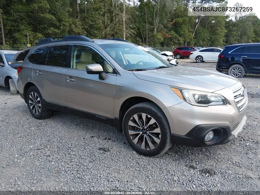 SUBARU OUTBACK 2015, VIN 4S4BSAJC8F3267259