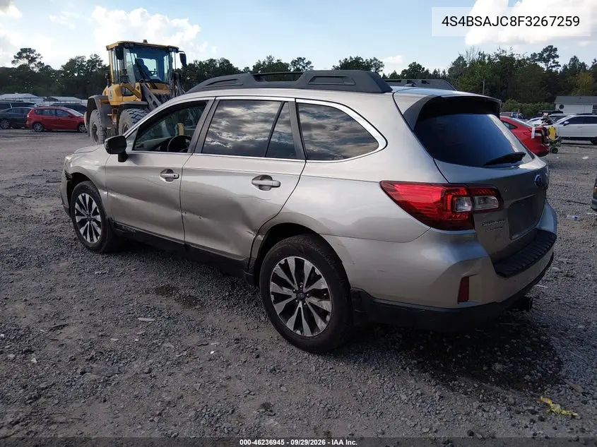 2015 SUBARU OUTBACK VIN 4S4BSAJC8F3267259 — фото 3