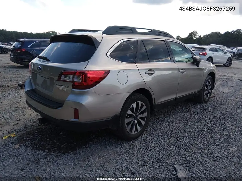 2015 SUBARU OUTBACK VIN 4S4BSAJC8F3267259 — фото 4