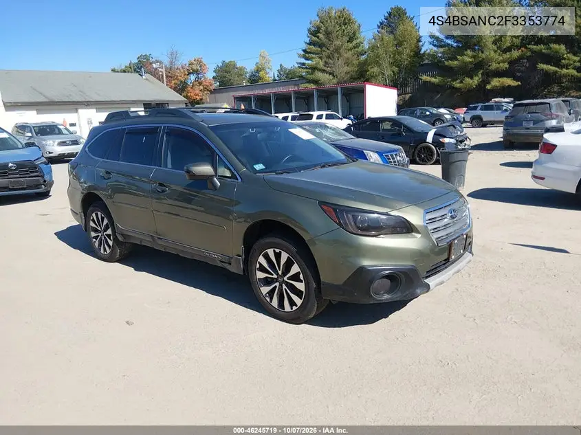 SUBARU OUTBACK 2015, VIN 4S4BSANC2F3353774