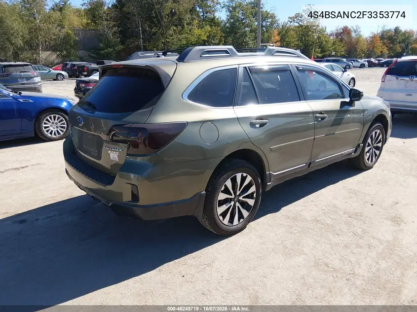 2015 SUBARU OUTBACK VIN 4S4BSANC2F3353774 — фото 4