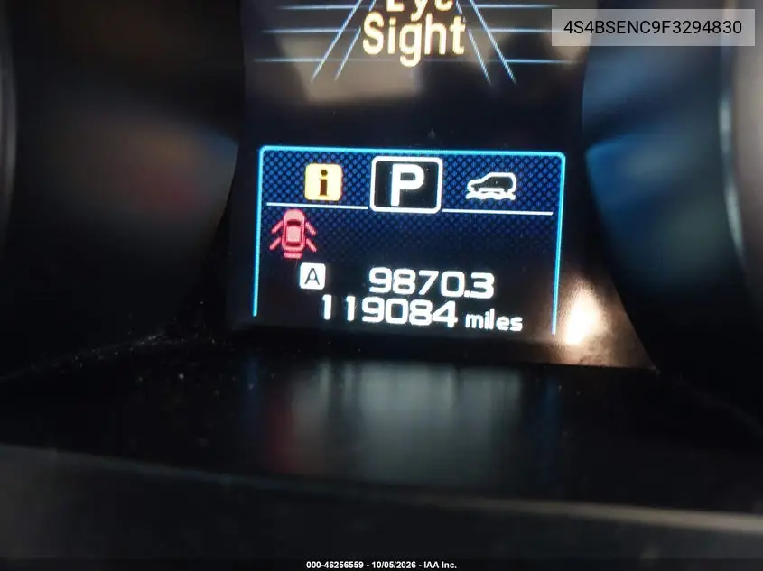 2015 SUBARU OUTBACK VIN 4S4BSENC9F3294830 — фото 15