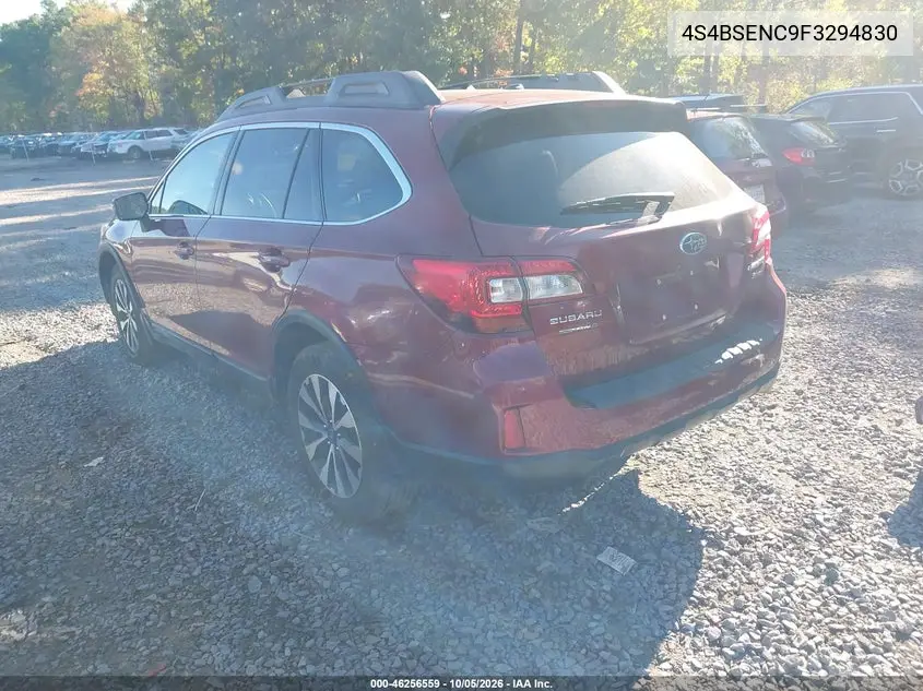 2015 SUBARU OUTBACK VIN 4S4BSENC9F3294830 — фото 3