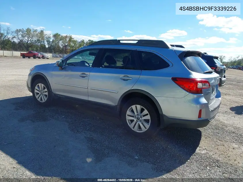 2015 SUBARU OUTBACK VIN 4S4BSBHC9F3339226 — фото 3