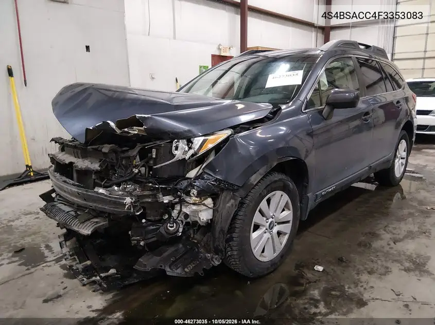 2015 SUBARU OUTBACK VIN 4S4BSACC4F3353083 — фото 2