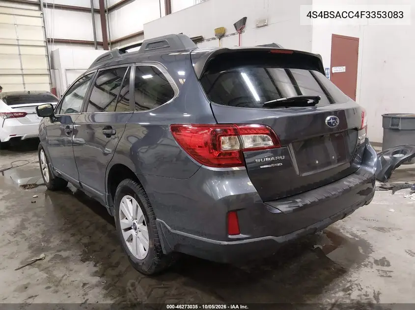 2015 SUBARU OUTBACK VIN 4S4BSACC4F3353083 — фото 3
