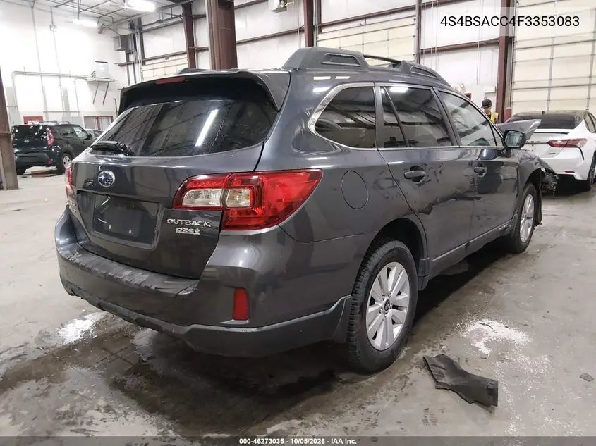 2015 SUBARU OUTBACK VIN 4S4BSACC4F3353083 — фото 4