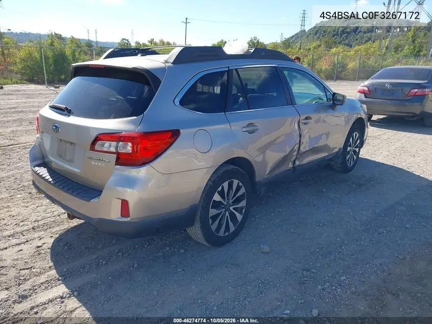 2015 SUBARU OUTBACK VIN 4S4BSALC0F3267172 — фото 4