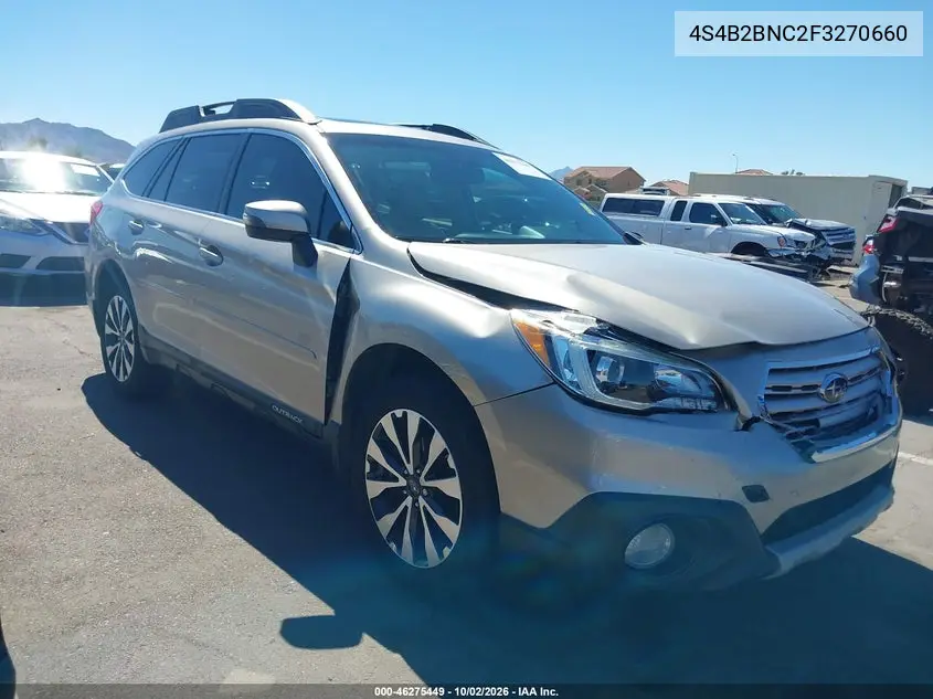 SUBARU OUTBACK 2015, VIN 4S4B2BNC2F3270660