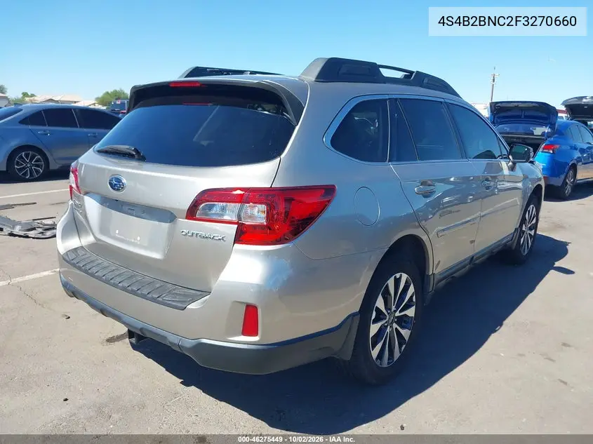 2015 SUBARU OUTBACK VIN 4S4B2BNC2F3270660 — фото 4