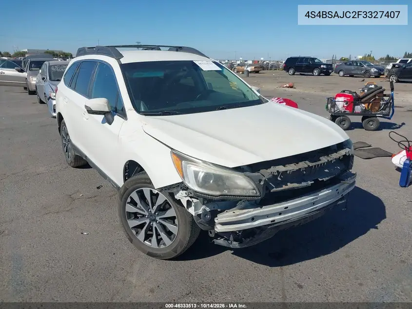 SUBARU OUTBACK 2015, VIN 4S4BSAJC2F3327407