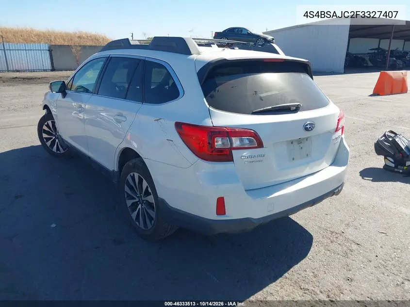 2015 SUBARU OUTBACK VIN 4S4BSAJC2F3327407 — фото 3