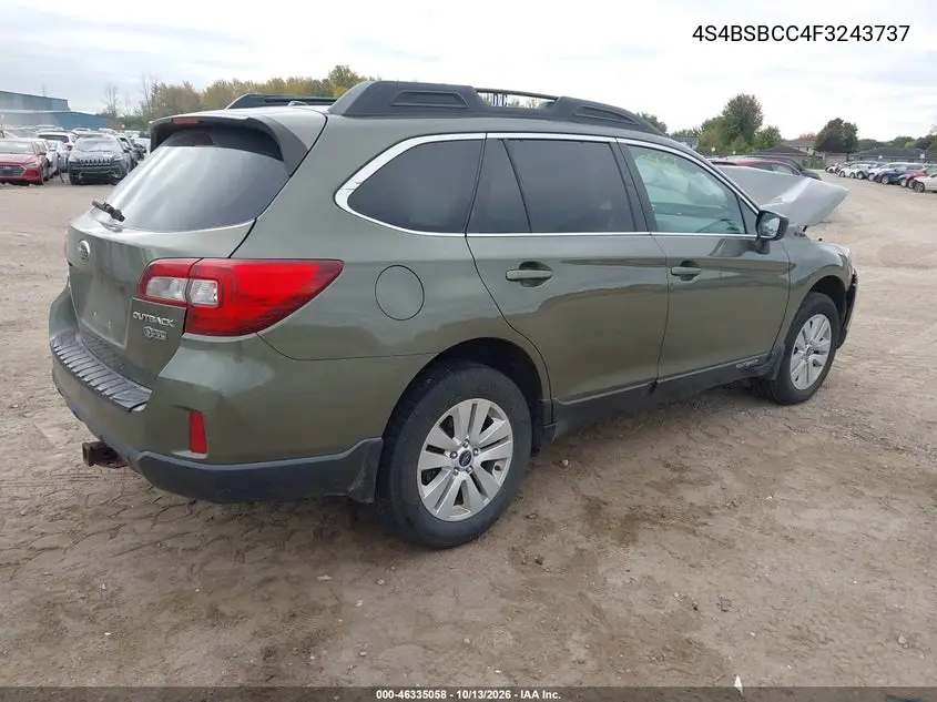 2015 SUBARU OUTBACK VIN 4S4BSBCC4F3243737 — фото 4