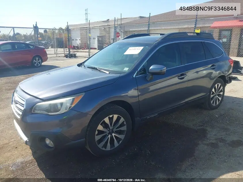 2015 SUBARU OUTBACK VIN 4S4BSBNC9F3346844 — фото 2