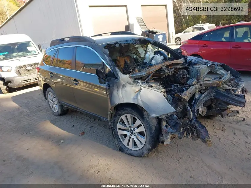 SUBARU OUTBACK 2015, VIN 4S4BSBFC3F3298692