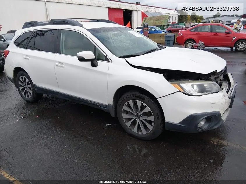 SUBARU OUTBACK 2015, VIN 4S4BSAJC2F3329738
