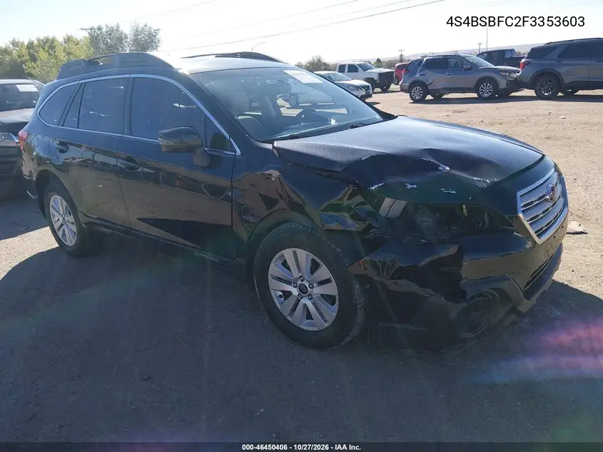 SUBARU OUTBACK 2015, VIN 4S4BSBFC2F3353603