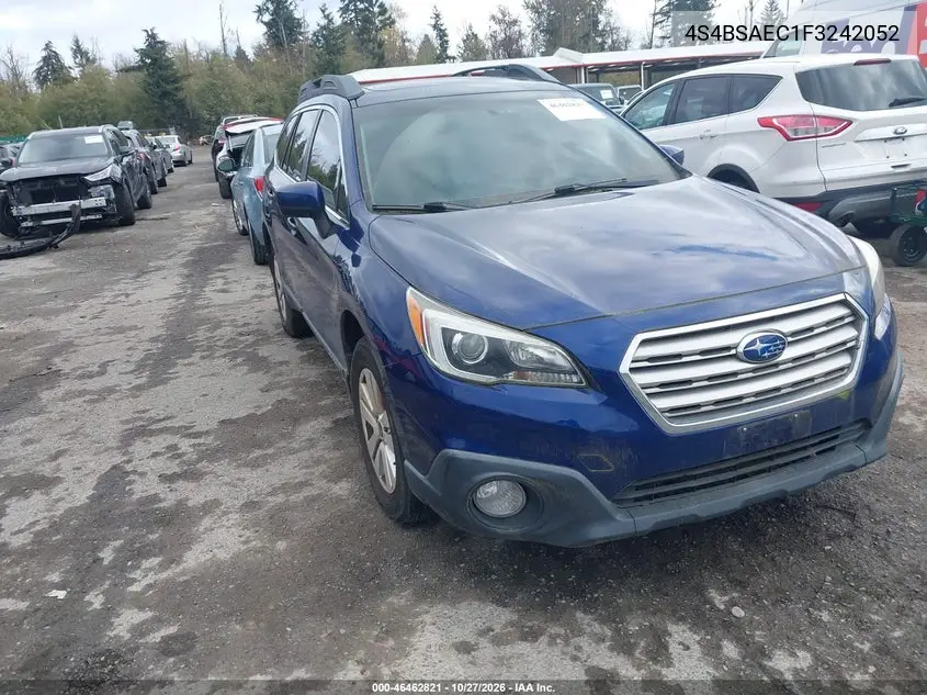 SUBARU OUTBACK 2015, VIN 4S4BSAEC1F3242052