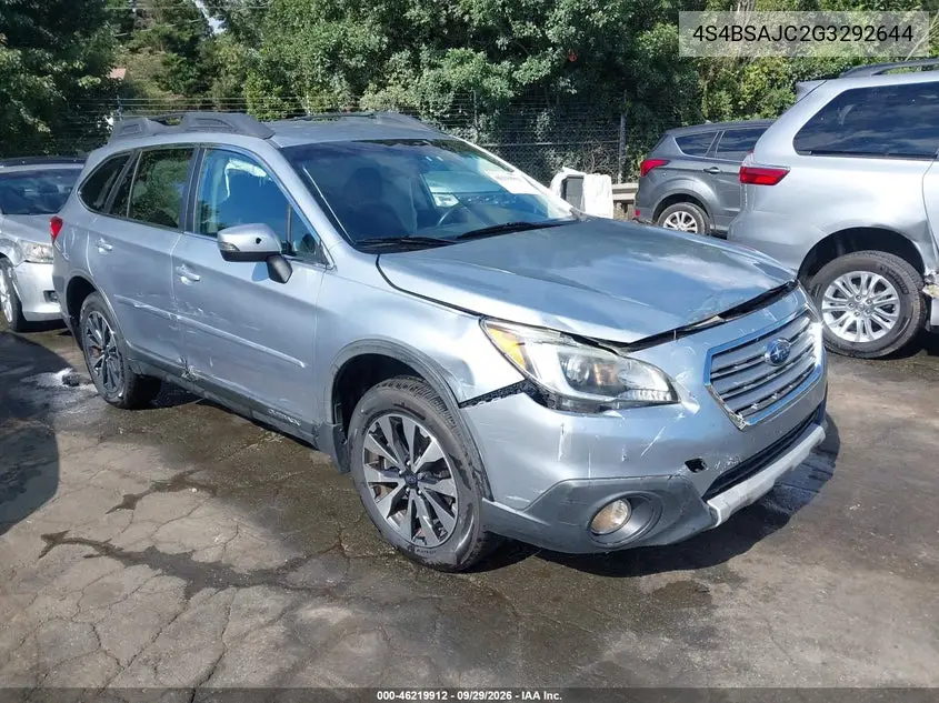 SUBARU OUTBACK 2016, VIN 4S4BSAJC2G3292644