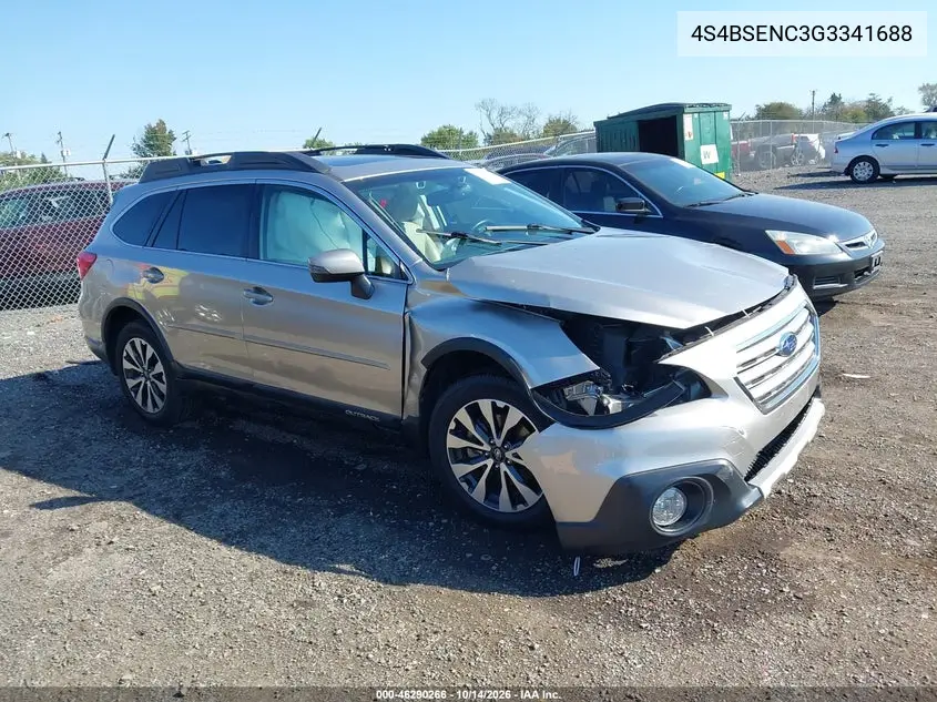 SUBARU OUTBACK 2016, VIN 4S4BSENC3G3341688