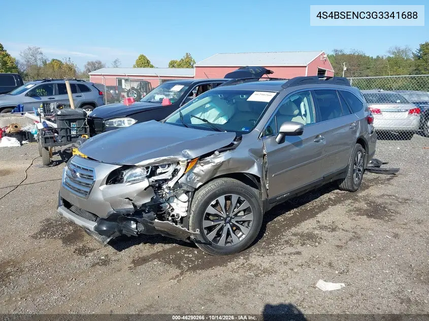 2016 SUBARU OUTBACK VIN 4S4BSENC3G3341688 — фото 2