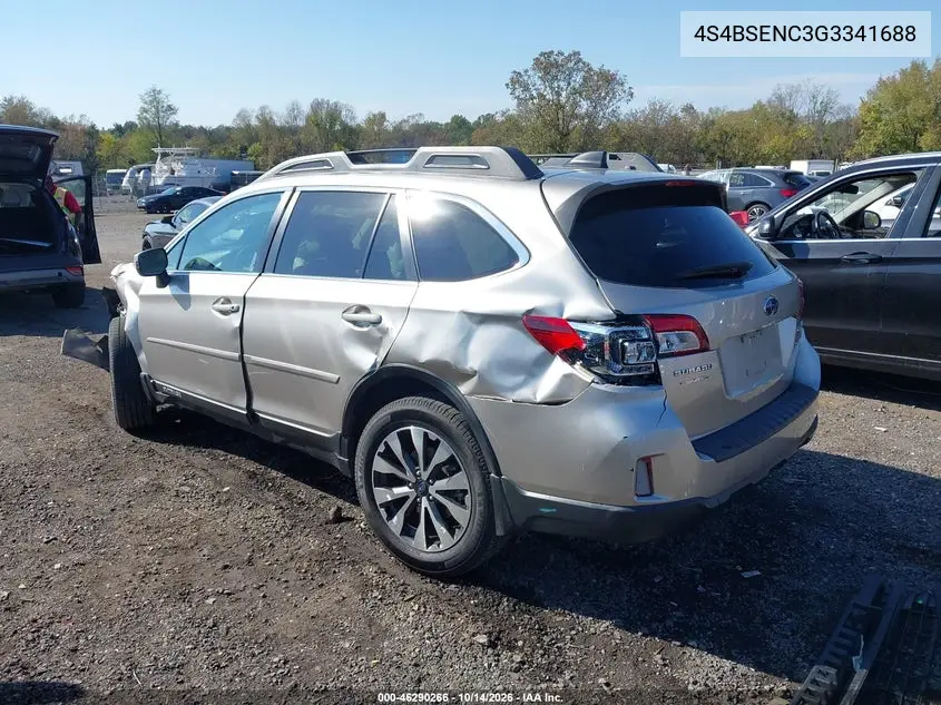 2016 SUBARU OUTBACK VIN 4S4BSENC3G3341688 — фото 3