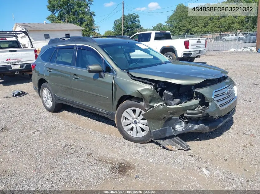 SUBARU OUTBACK 2016, VIN 4S4BSBFC8G3221382