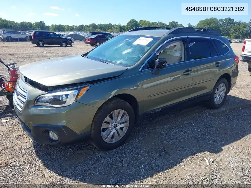 2016 SUBARU OUTBACK VIN 4S4BSBFC8G3221382 — фото 2