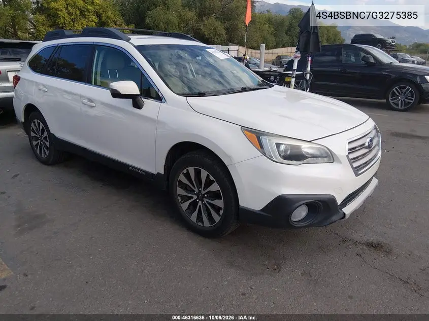 SUBARU OUTBACK 2016, VIN 4S4BSBNC7G3275385