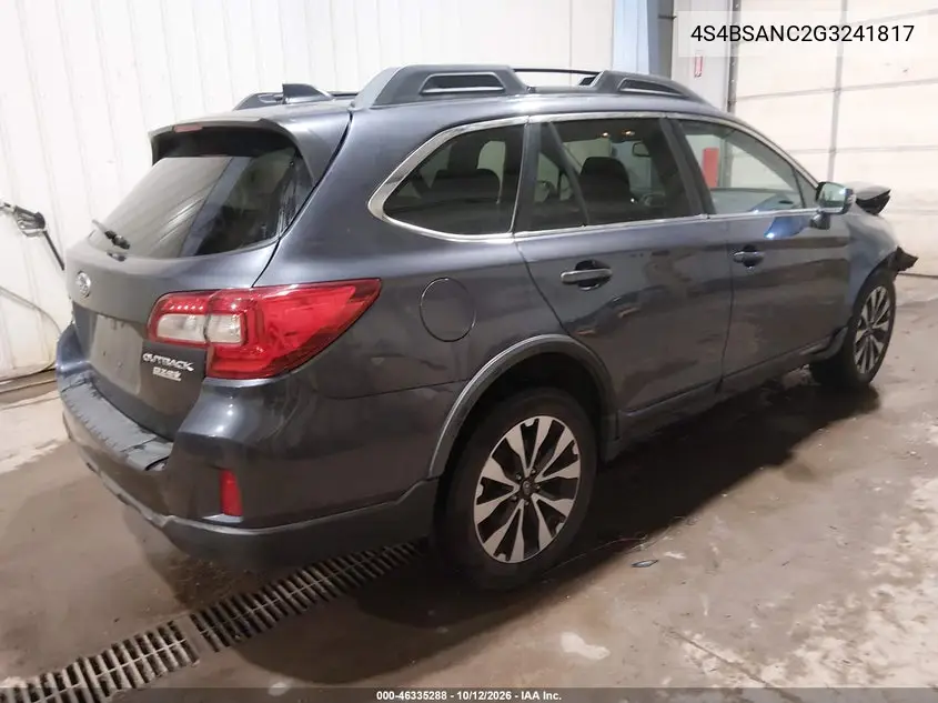 2016 SUBARU OUTBACK VIN 4S4BSANC2G3241817 — фото 4