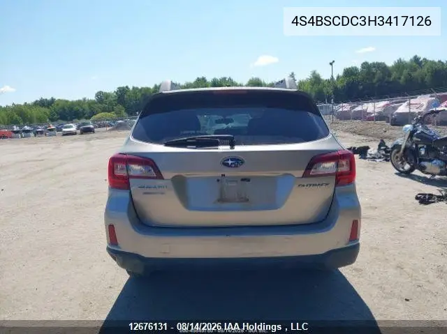 2017 SUBARU OUTBACK VIN 4S4BSCDC3H3417126 — фото 16