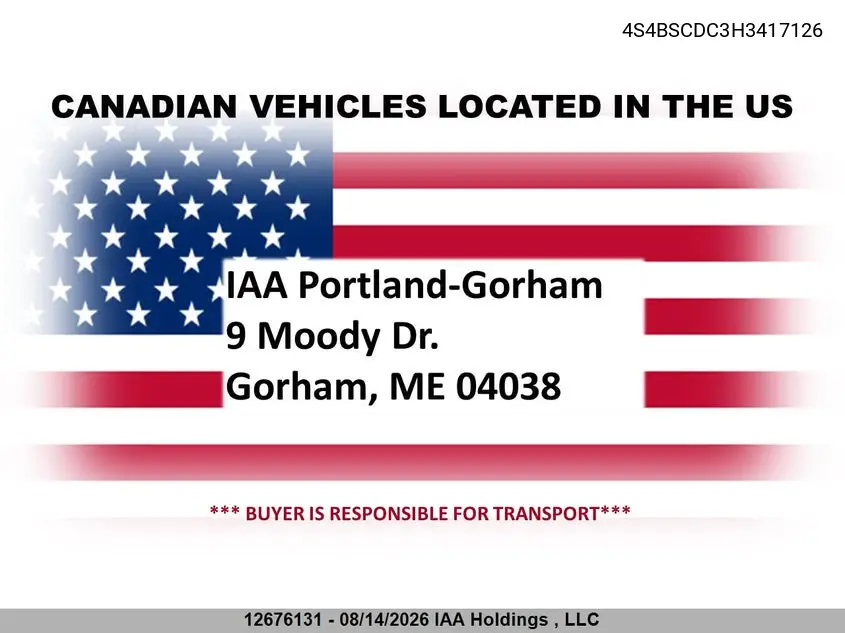 2017 SUBARU OUTBACK VIN 4S4BSCDC3H3417126 — фото 2