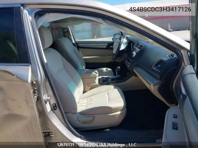 2017 SUBARU OUTBACK VIN 4S4BSCDC3H3417126 — фото 6
