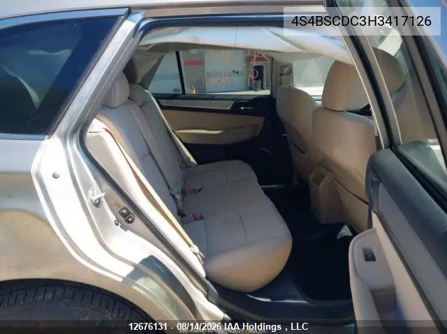 2017 SUBARU OUTBACK VIN 4S4BSCDC3H3417126 — фото 9