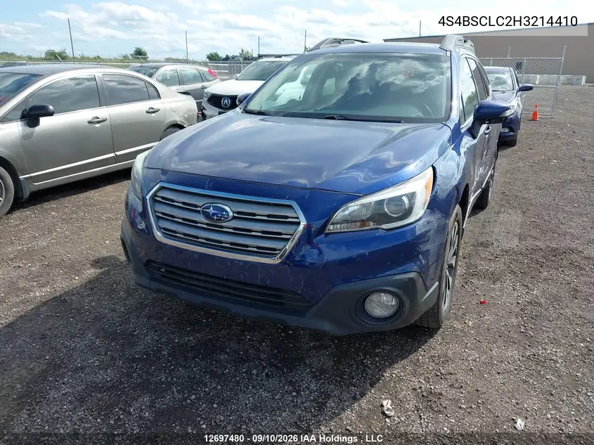 2017 SUBARU OUTBACK VIN 4S4BSCLC2H3214410 — фото 2